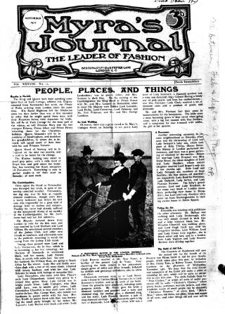 cover page of Myra's Journal of Dress and Fashion published on November 1, 1911