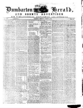 cover page of Dumbarton Herald and County Advertiser published on August 2, 1877