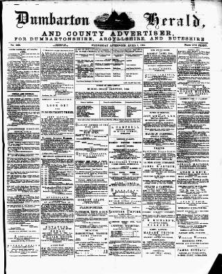 cover page of Dumbarton Herald and County Advertiser published on April 1, 1885