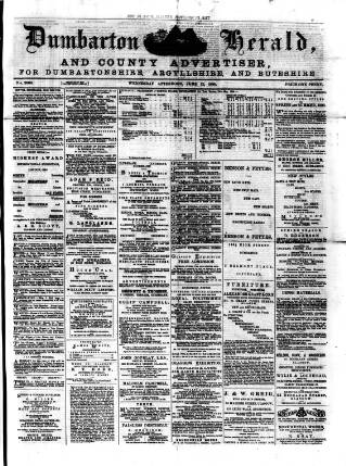 cover page of Dumbarton Herald and County Advertiser published on June 13, 1888