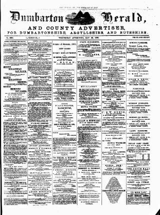 cover page of Dumbarton Herald and County Advertiser published on May 22, 1889