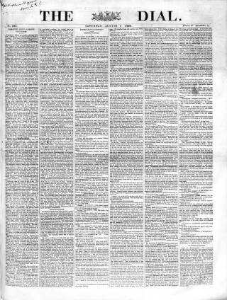 cover page of Dial published on August 2, 1862