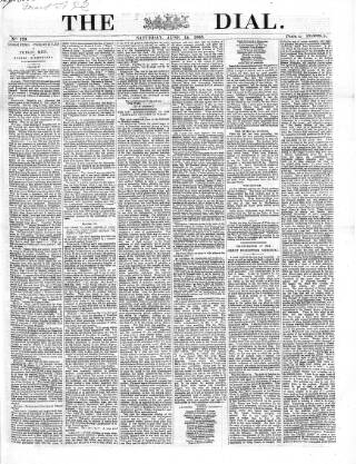 cover page of Dial published on June 13, 1863