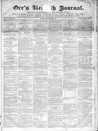 cover page of Orr's Kentish Journal published on November 2, 1861