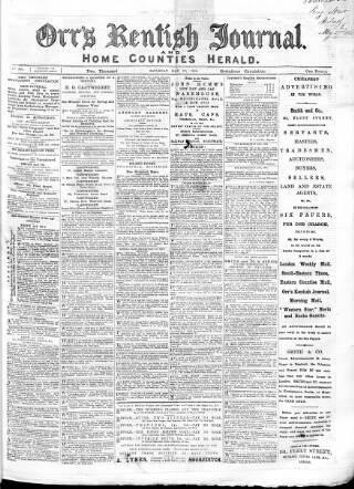 cover page of Orr's Kentish Journal published on May 27, 1865