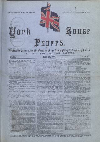 cover page of York House Papers published on May 26, 1880