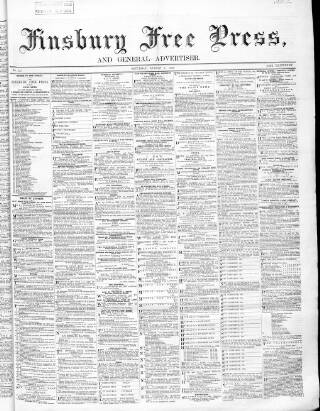 cover page of Finsbury Free Press published on August 8, 1868