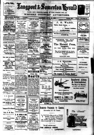 cover page of Langport & Somerton Herald published on June 13, 1931