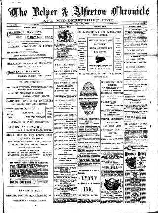 cover page of Belper & Alfreton Chronicle published on May 22, 1891