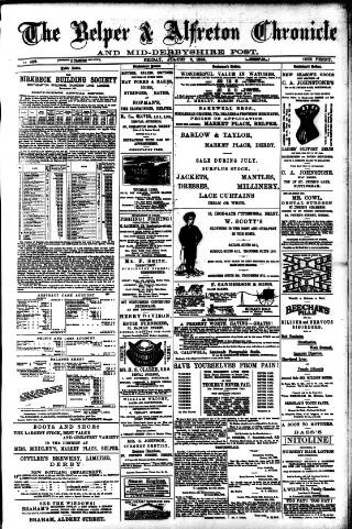 cover page of Belper & Alfreton Chronicle published on August 2, 1895