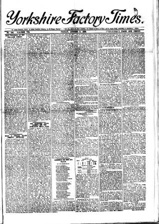 cover page of Yorkshire Factory Times published on August 2, 1895