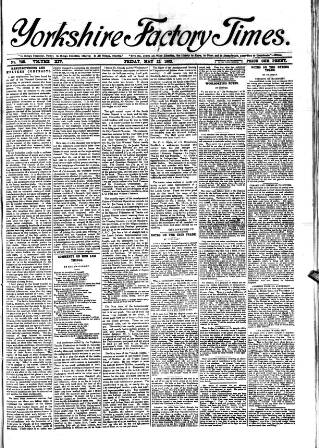 cover page of Yorkshire Factory Times published on May 22, 1903