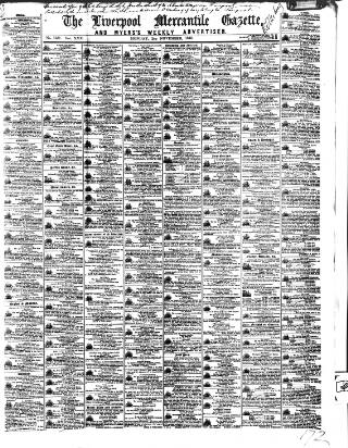 cover page of Liverpool Mercantile Gazette and Myers's Weekly Advertiser published on November 2, 1846