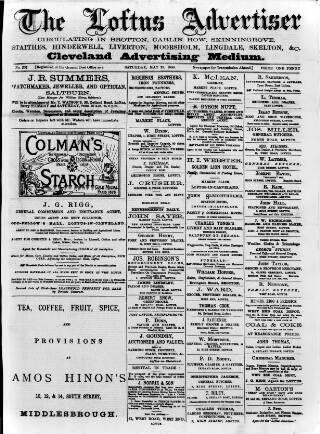 cover page of Loftus Advertiser published on May 22, 1880