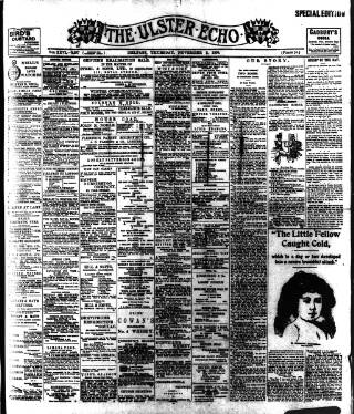 cover page of Ulster Echo published on November 2, 1899