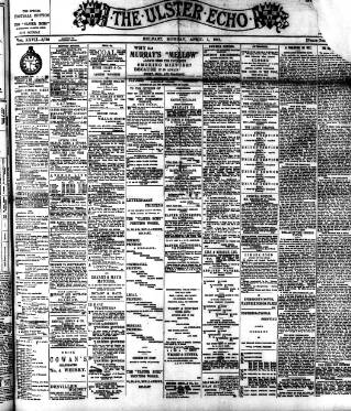 cover page of Ulster Echo published on April 1, 1901