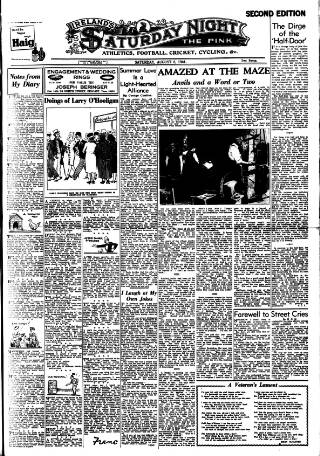 cover page of Ireland's Saturday Night published on August 2, 1941