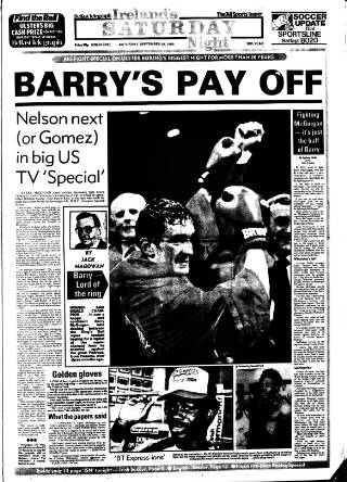 cover page of Ireland's Saturday Night published on September 28, 1985