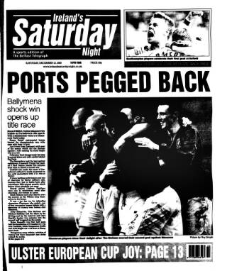 cover page of Ireland's Saturday Night published on December 13, 2003