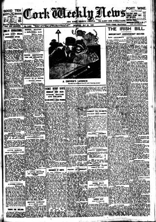 cover page of Cork Weekly News published on May 22, 1920