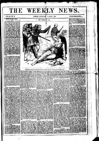 cover page of Dublin Weekly News published on April 1, 1871