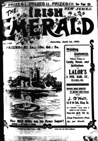 cover page of Irish Emerald published on April 1, 1905