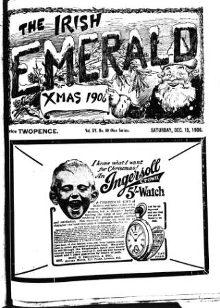 cover page of Irish Emerald published on December 15, 1906
