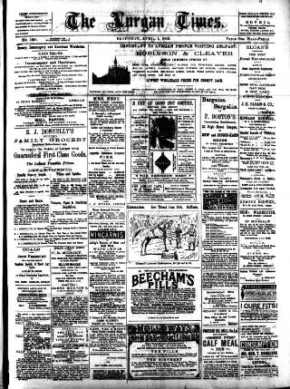 cover page of Lurgan Times published on April 1, 1893