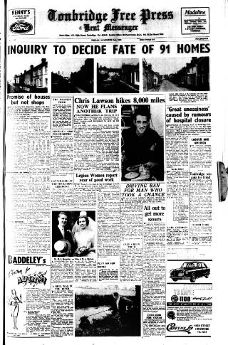 cover page of Tonbridge Free Press published on November 2, 1962