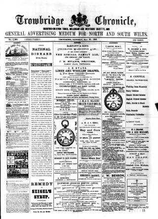 cover page of Trowbridge Chronicle published on May 22, 1886