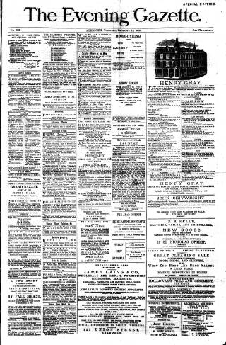 cover page of Evening Gazette (Aberdeen) published on December 13, 1883