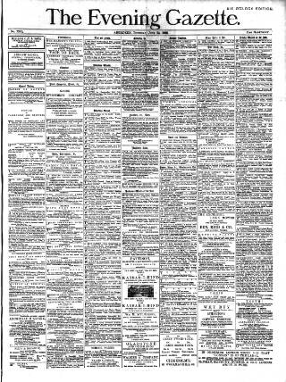 cover page of Evening Gazette (Aberdeen) published on June 13, 1889