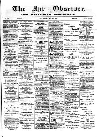 cover page of Ayr Observer published on May 22, 1885