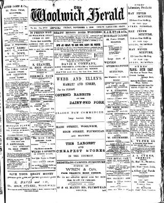 cover page of Woolwich Herald published on November 2, 1900