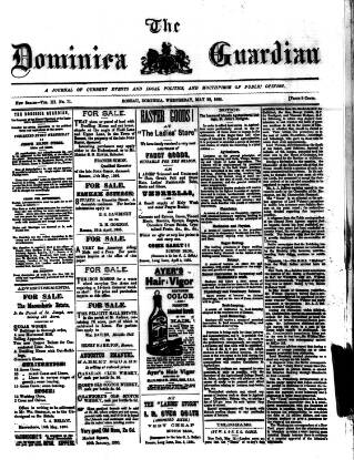 cover page of Dominica Guardian published on May 22, 1895