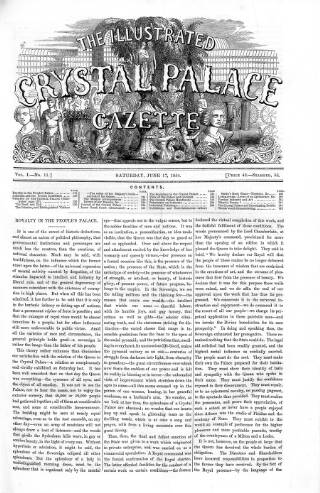 cover page of Illustrated Crystal Palace Gazette published on June 17, 1854