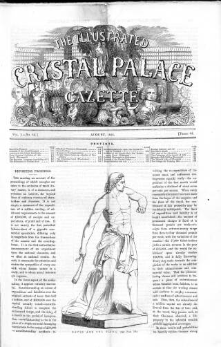 cover page of Illustrated Crystal Palace Gazette published on August 1, 1854