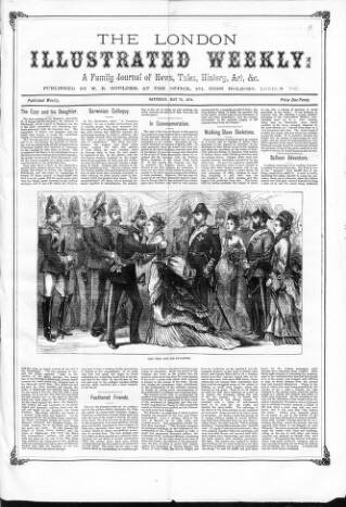 cover page of London Illustrated Weekly published on May 23, 1874