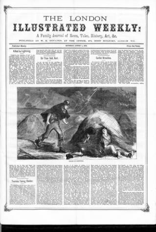 cover page of London Illustrated Weekly published on August 1, 1874