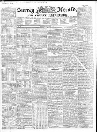 cover page of Surrey Herald and County Advertiser published on May 9, 1827