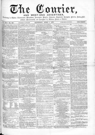 cover page of Courier and West-End Advertiser published on April 1, 1871