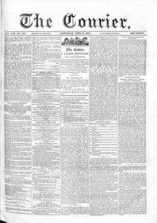 cover page of Courier and West-End Advertiser published on June 13, 1874