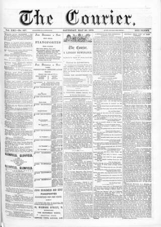 cover page of Courier and West-End Advertiser published on May 22, 1875