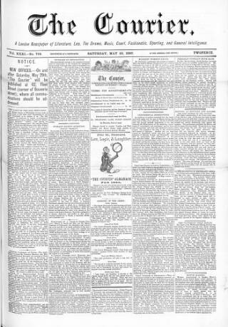 cover page of Courier and West-End Advertiser published on May 22, 1880