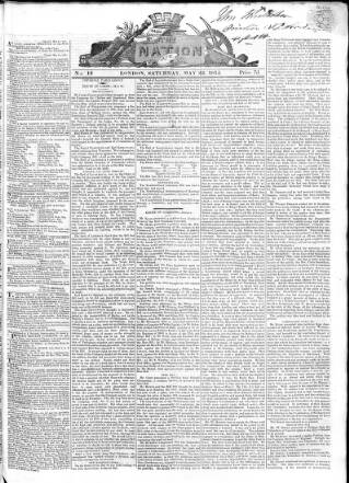 cover page of Nation published on May 22, 1824