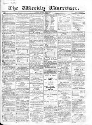 cover page of Weekly Advertiser published on August 20, 1865