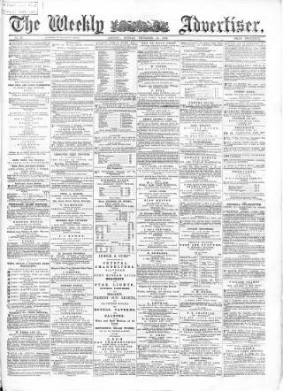 cover page of Weekly Advertiser published on December 24, 1865