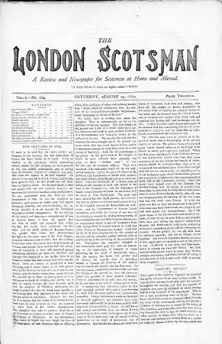 cover page of London Scotsman published on August 27, 1870