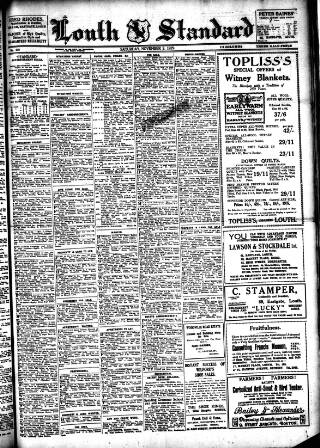 cover page of Louth Standard published on November 2, 1929