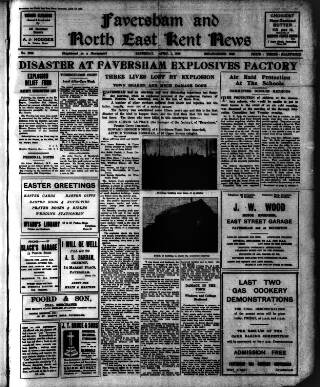 cover page of Faversham News published on April 1, 1939